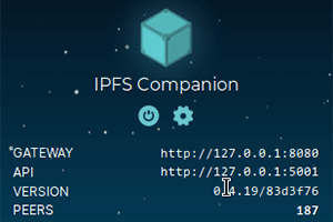 The IPFS browser companion in Firefox.